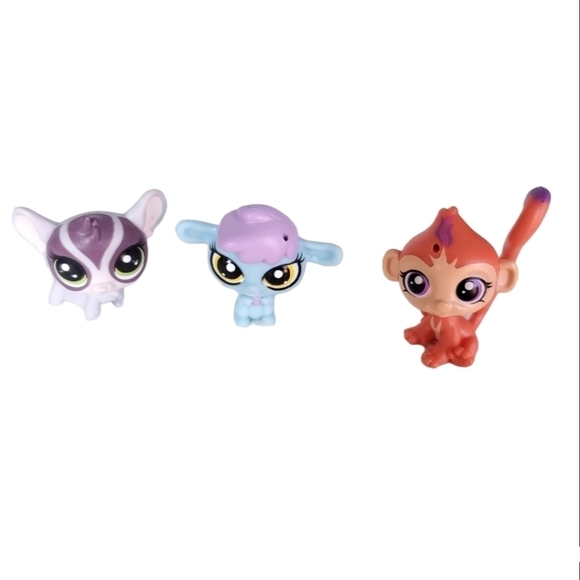 Littlest Pet Shop 3 Piece Monkey | Goat | Gliderman - Picture 1 of 3